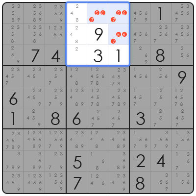 sudoku number combinations